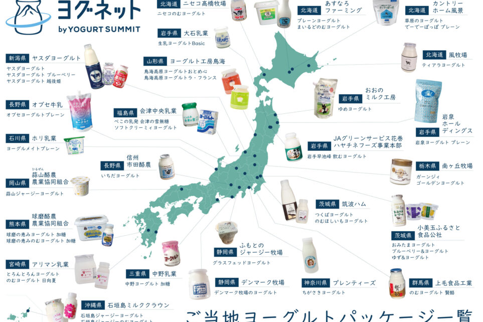 茨木市立中央図書館「消費者の部屋」ヨグネットご当地ヨーグルト容器一覧